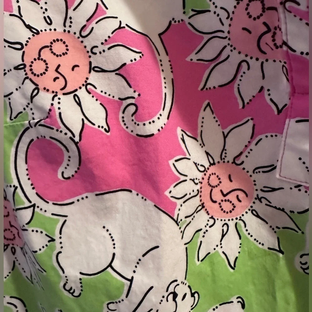 Lilly Pulitzer White Label Collared Print Dress Size 2 - Picture 4 of 6